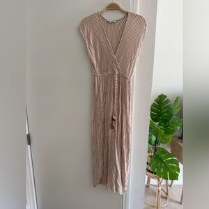 Blue Island Striped Tan Maxi Dress
